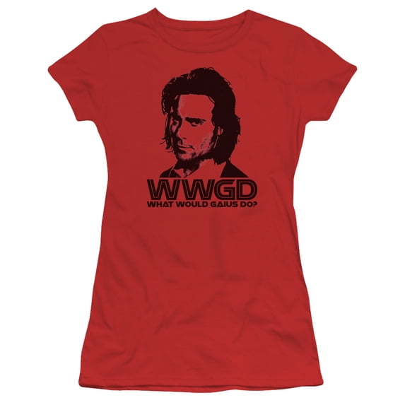 Battlestar Galactica Wwgd S/S Junior Women's T-Shirt Sheer Red