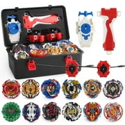Battling Top Burst Gyro 12 Spinning Tops 2 Launchers Combat Battling with Portable Stor