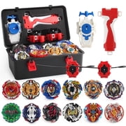 Battling Top Burst Gyro 12 Spinning Tops 3 Launchers Combat Battling with Portable Storage Box