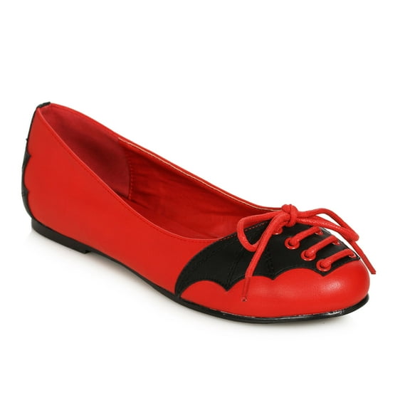 Batty Red Vampire Flat Adult Womens Costume Shoes size 9
