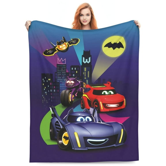 Batwheel Blanket Soft Cozy Fleece Plush Throw Blanket All Season Ultra Warm Lightweight Cartoon Blanket Gifts for Girls Boys Women Men