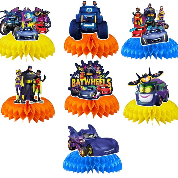 Batwheels Honeycomb Centerpieces Table Toppers Decorations for Birthday Party Decor Supplies