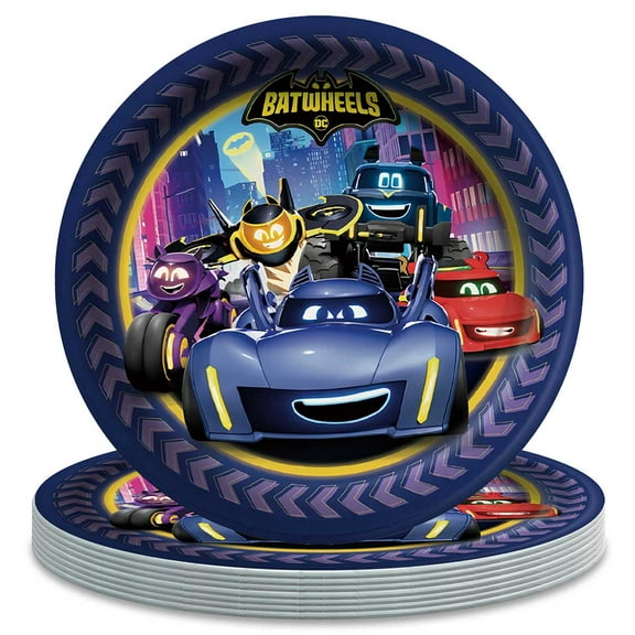 Batwheels Themed Birthday Disposable Tableware - 7 Inch Paper Plates Party Supply Decorations