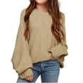 thumbnail image 1 of Batwing Long Sleeve Kids Girls Loose Knit Sweater Solid Pullover Jumper, 1 of 5