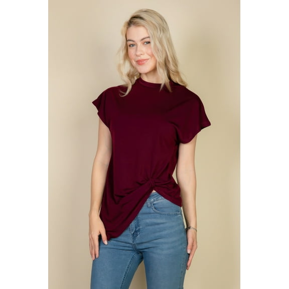 Batwing Sleeve Twist Front Tee