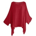 thumbnail image 1 of Batwing Tops for Women 3/4 Sleeve Loose Blouse Summer Solid Color O-Neck Casual Comfy Lounge Shirts Tunic Tees Tops, 1 of 4
