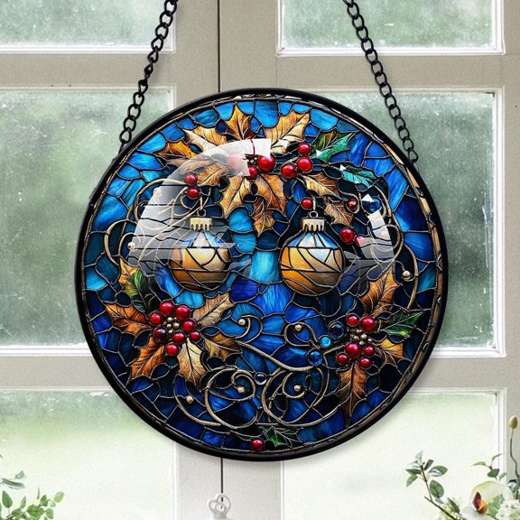 Bauble and Bell Stained Glass Suncatcher, Bauble and Bell Christmas, Bauble and Bell Decor, Keepsake Ornament 2025, Christmas Girlfriend Birthday Gifts YlJxCw