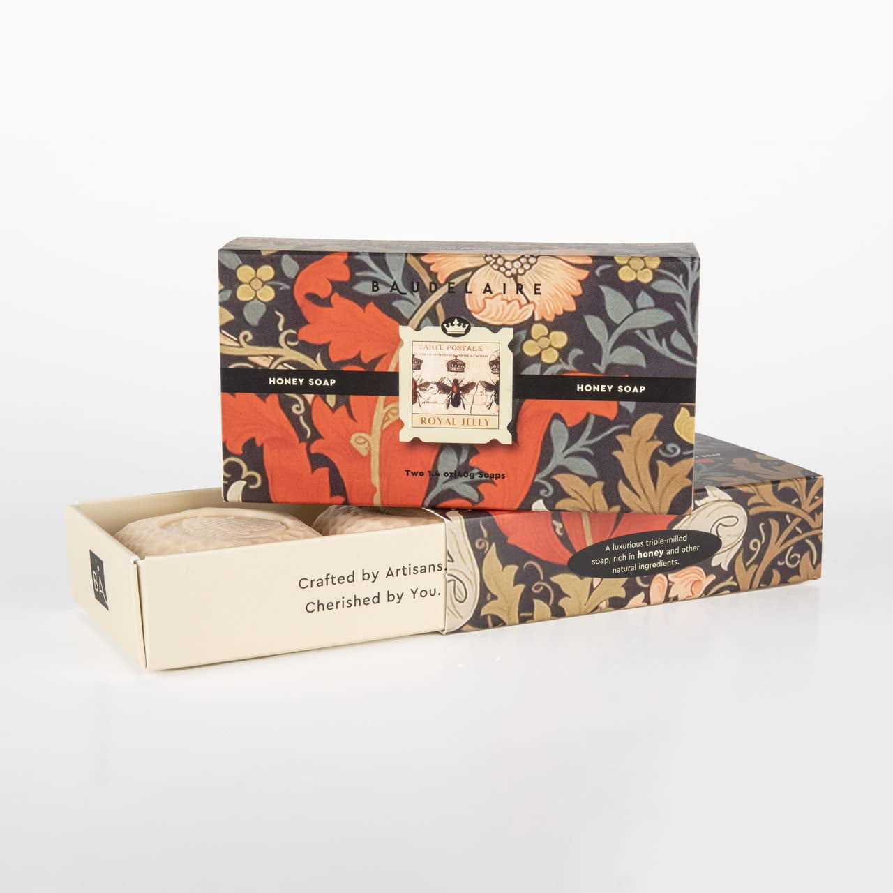 Baudelaire Honey and Calendula STF9 Bar Soap, 1.4 Ounce, Set of 2