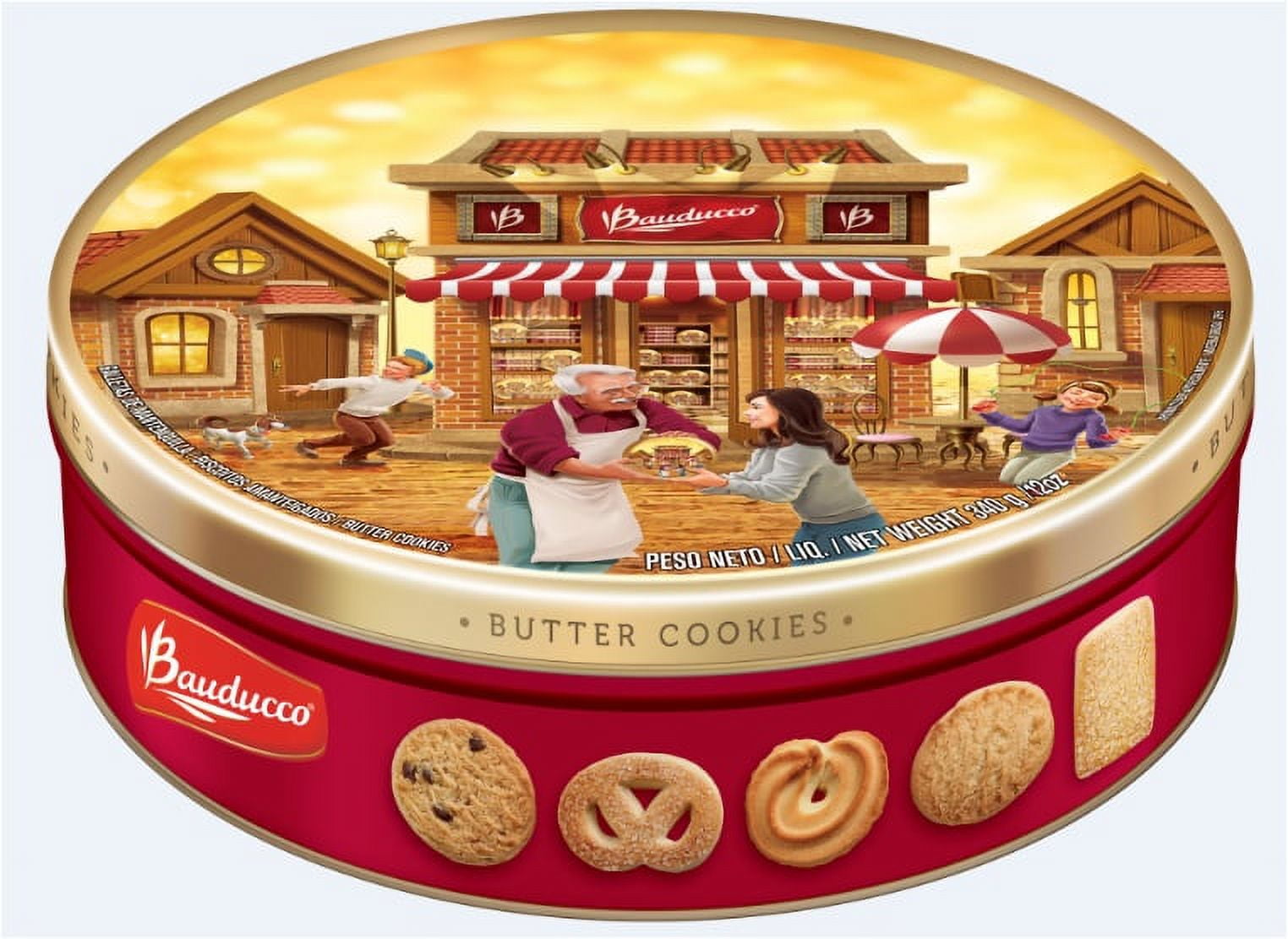 Bauducco Butter Cookies, 12 oz. (1 Tin), HolidayThemed Tin