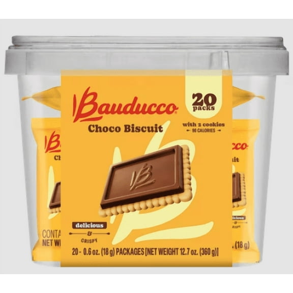 Bauducco Choco Biscuit Cookies with Chocolate Filling, 20 pack