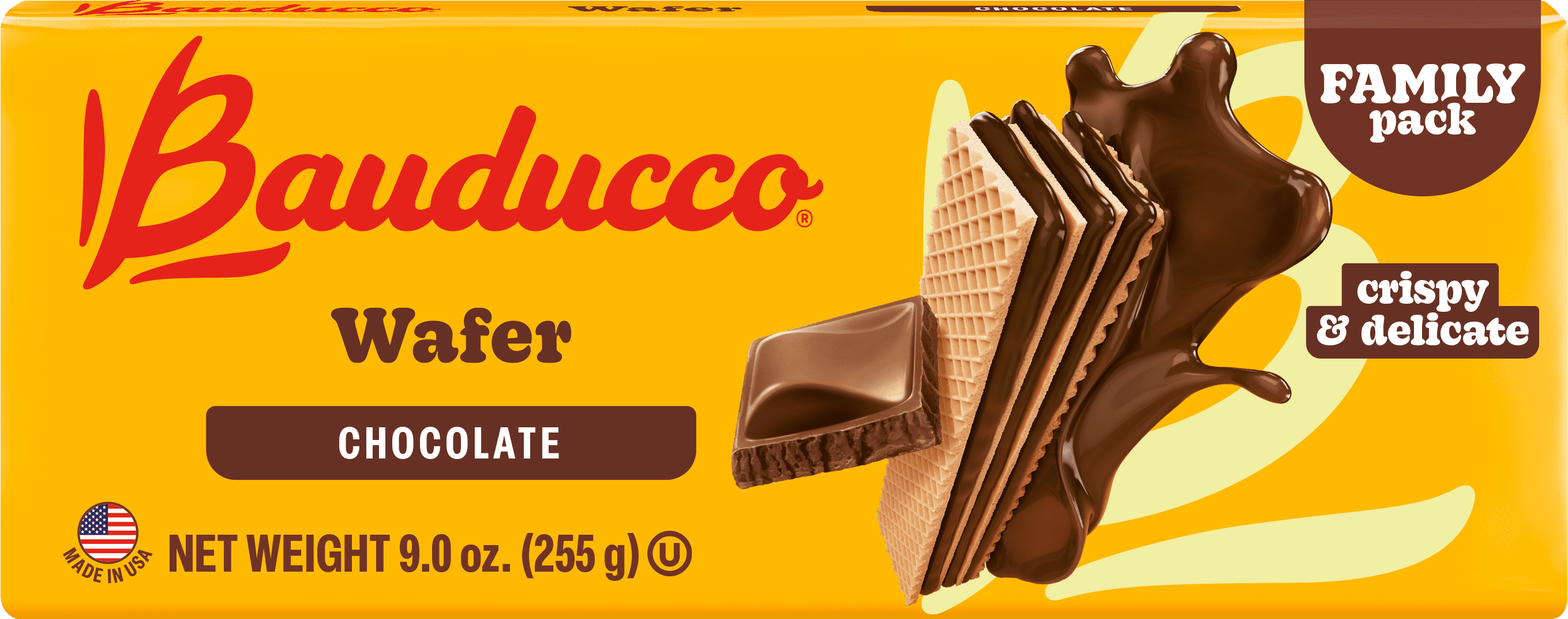 Bauducco Chocolate Wafers, 9 oz, Family Pack, No Artificial Flavors or Colors, Certified Vegan