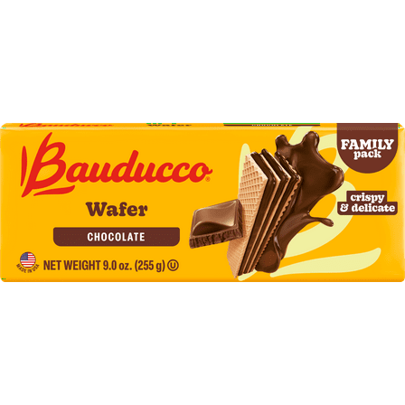 Bauducco Chocolate Wafers, 9 oz, Family Pack, No Artificial Flavors or Colors, Certified Vegan