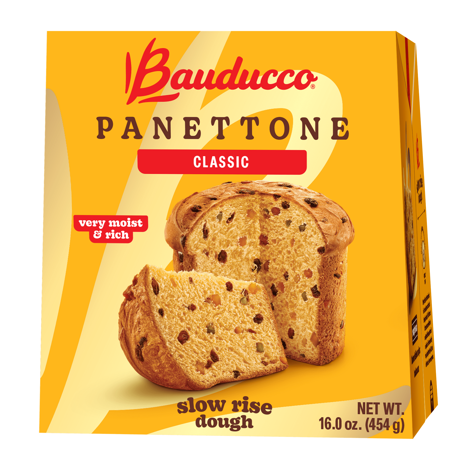 Bauducco Classic Panettone, With Candied Fruit & Raisins, Moist & Fresh Fruit Holiday Cake, 16oz