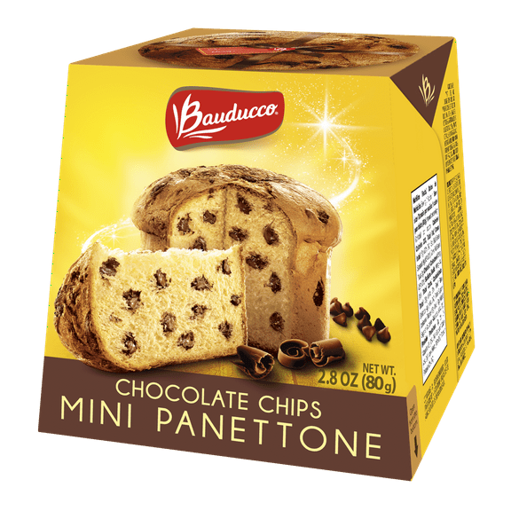 Bauducco Mini Panettone Chocolate Chips - Traditional Italian Recipe, Holiday Cake 2.8oz