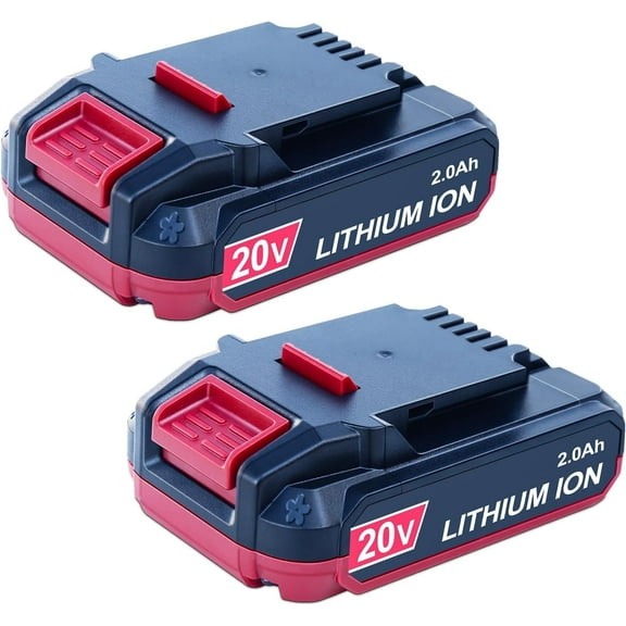 2-Pack 20V 2Ah Capacity Lithium-Ion Replacement Battery Packs for Bauer 20V Cordless Tools