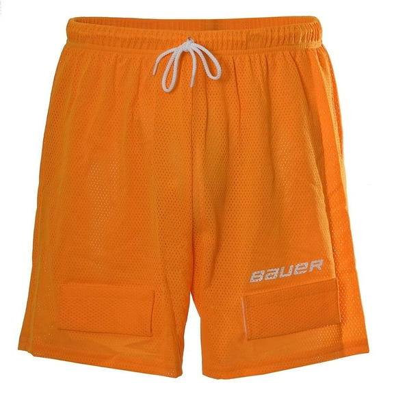 Bauer Adult Men's Core Hockey Mesh Jock Shorts - Cup, Hook / Loop Tabs for Socks