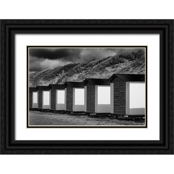 Bauer, Andreas 32x23 Black Ornate Wood Framed with Double Matting Museum Art Print Titled - Beach
