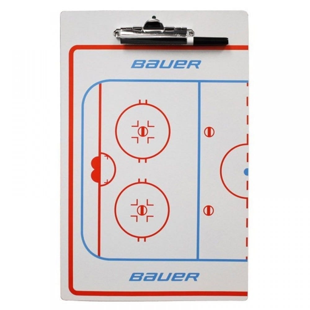 Bauer Hockey Coaches Dry Erase Clipboard, 2-Sided Board with Marker, 10" x 16"