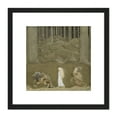 thumbnail image 1 of Bauer Princess Trolls Fairy Tale Illustration 8X8 Inch Square Wooden Framed Wall Art Print Picture with Mount, 1 of 4