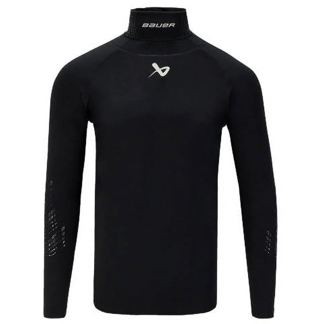 Bauer S22 Hockey Long Sleeve Neck Protect ADULT Shirt, Integrated Neck