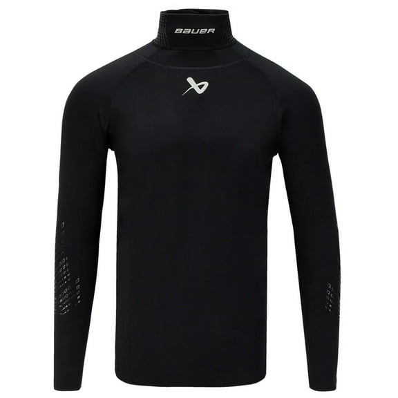 Bauer S22 Hockey Long Sleeve Neck Protect ADULT Shirt, Integrated Neck Guard