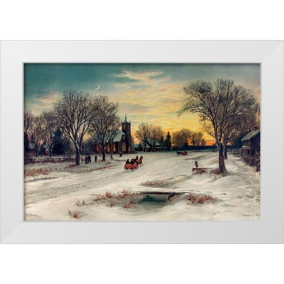 Bauer, W. C. 14x11 White Modern Wood Framed Museum Art Print Titled - Christmas Eve