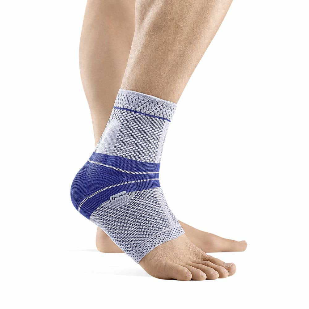 Bauerfeind - MalleoTrain - Ankle Support Brace - Helps Stabilize The Ankle Muscles and Joints for Injury Healing and Pain Relief- Titanium, Left Ankle, Size 5