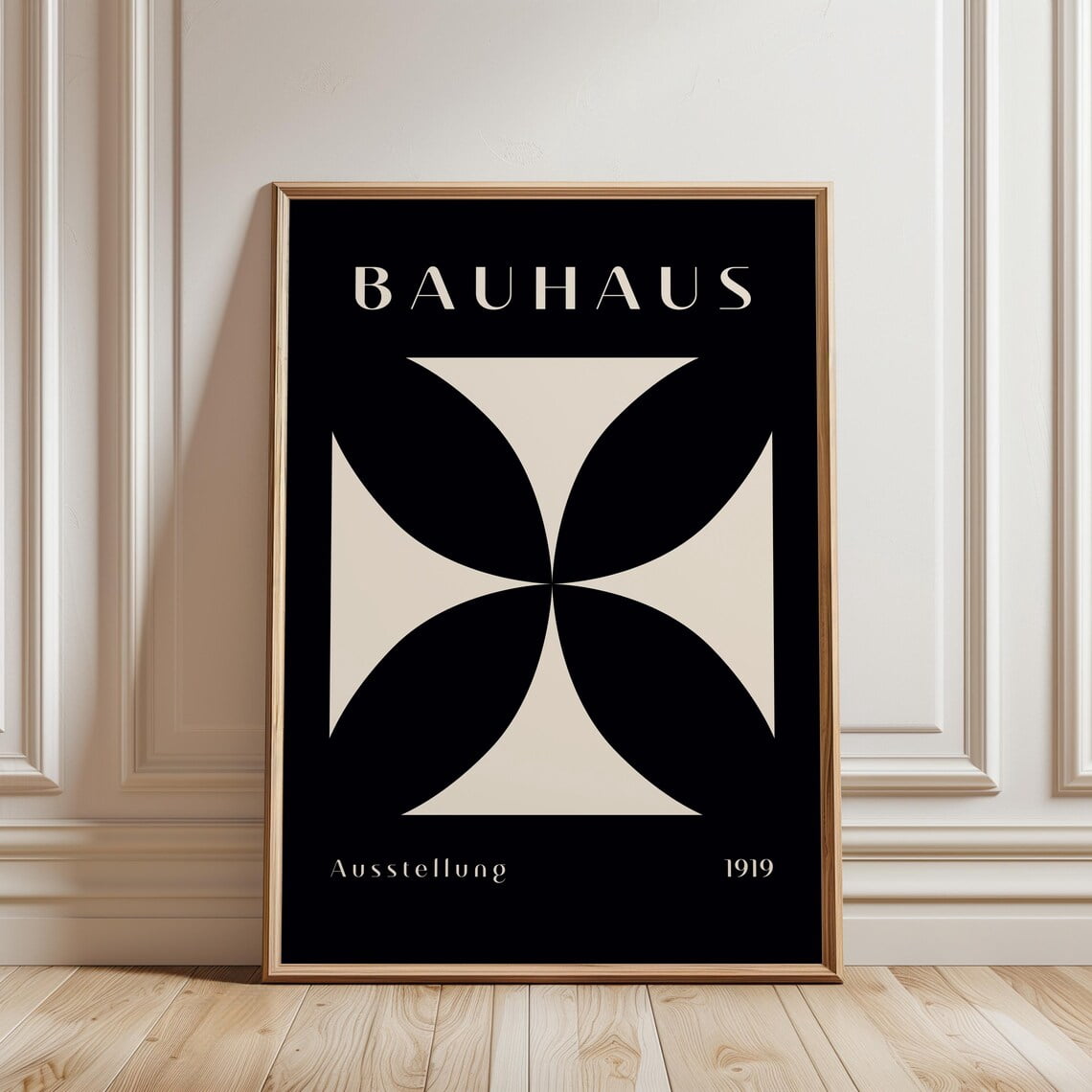 Bauhaus 1919 Exhibition Black Minimalist Abstract Symbol Mid Century ...