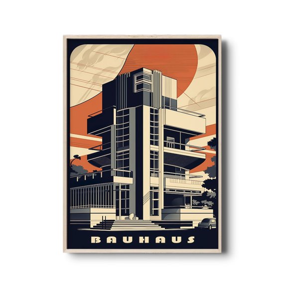 Bauhaus Architecture, Bauhaus Design, Retro Architecture Print, Architecture Wall Art, Architecture Vintage Illustration #1716, Unframed Poster Size 8x12