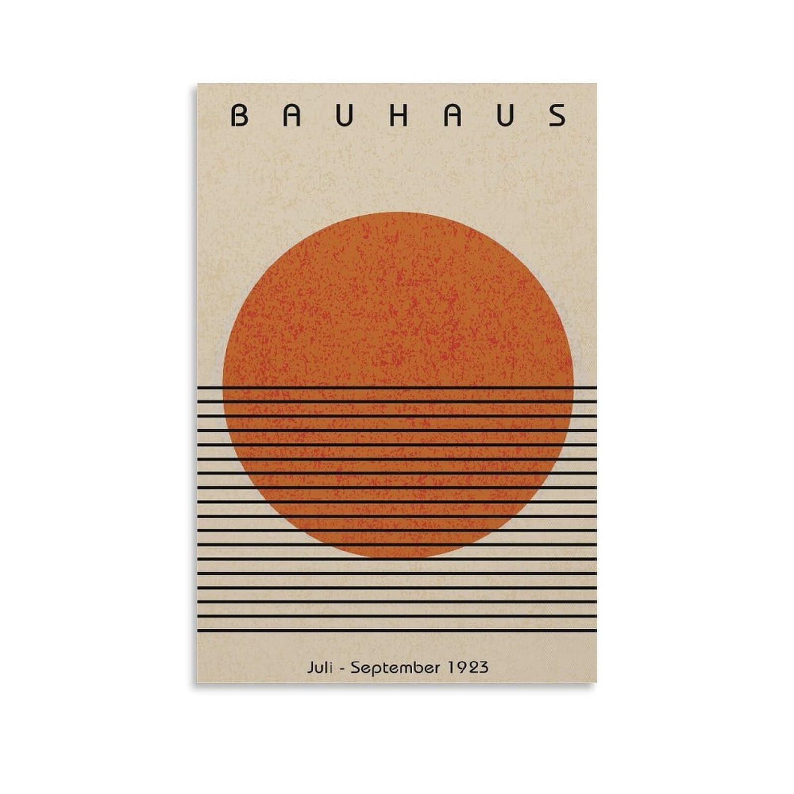 Bauhaus Exhibition Orange Circle Print Canvas Poster Wall Art Decor ...