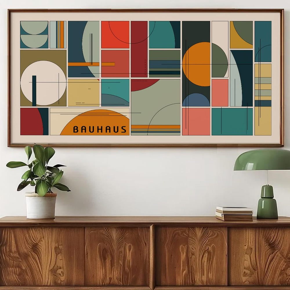 Bauhaus Exhibition Poster 1919 1923, Colorful Mid Century Modern Wall