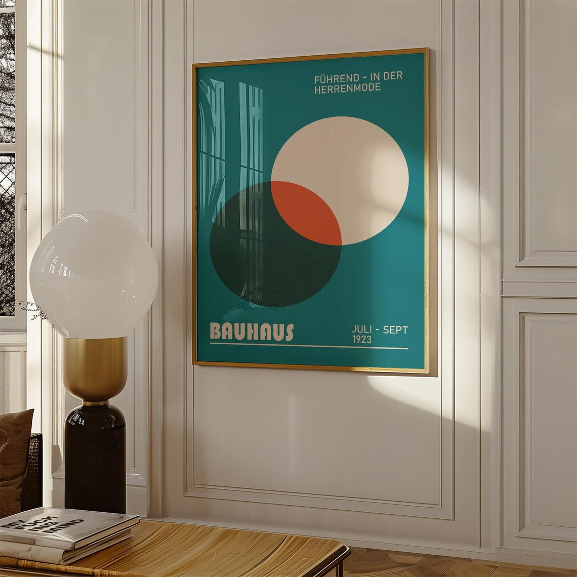 Bauhaus Exhibition Poster Abstract Circles Art Print Teal Orange ...