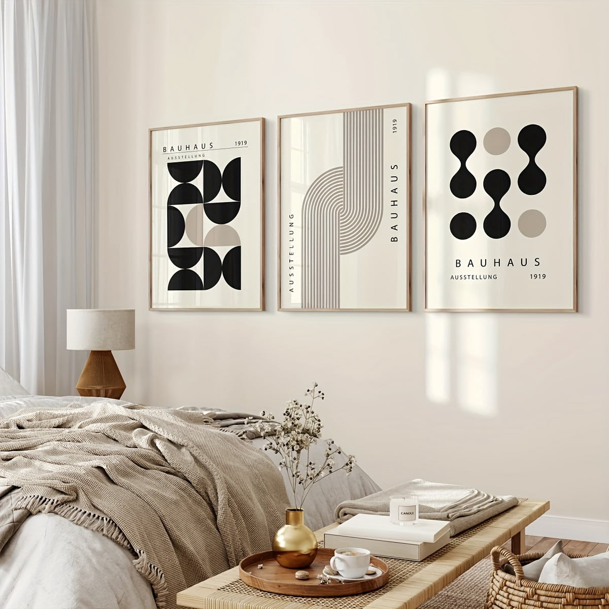Bauhaus Exhibition Poster Set Of 3, Mid Century Modern Poster Set ...