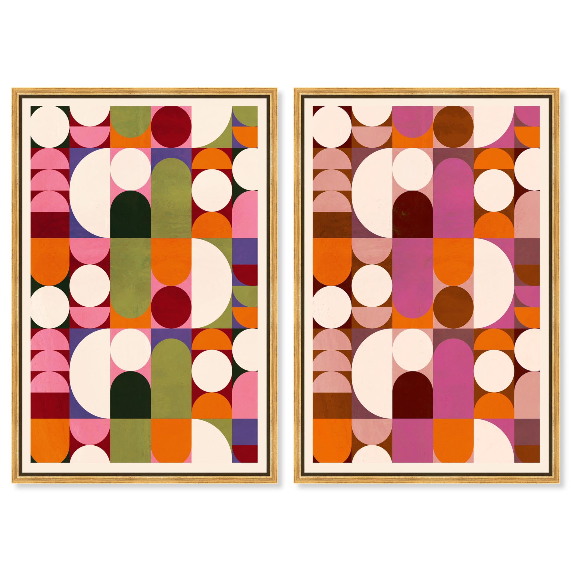 Bauhaus Harmony Duo Canvas Print Modern Abstract Art Set by Art Remedy ...