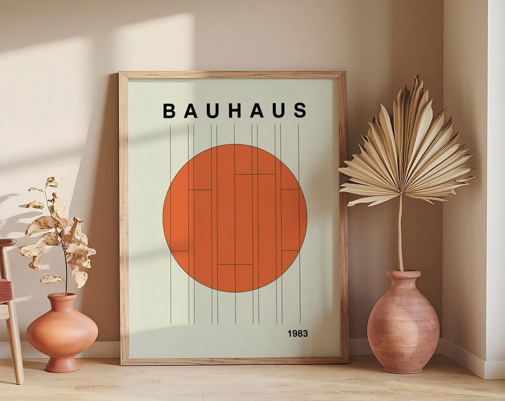 Bauhaus Large Exhibition Poster, Geometric Wall Art, Mid Century Modern ...