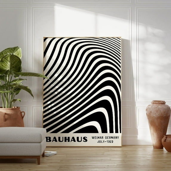 Bauhaus Line Art Print: Mid-Century Modern Geometric #1945, Unframed ...
