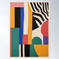 thumbnail image 1 of Bauhaus Matisse Style Geometric Zebra Screen Print Poster Wall Art, Modern Wall Decor For Living Room Bedroom, 16x24 UNFRAMED, 1 of 3