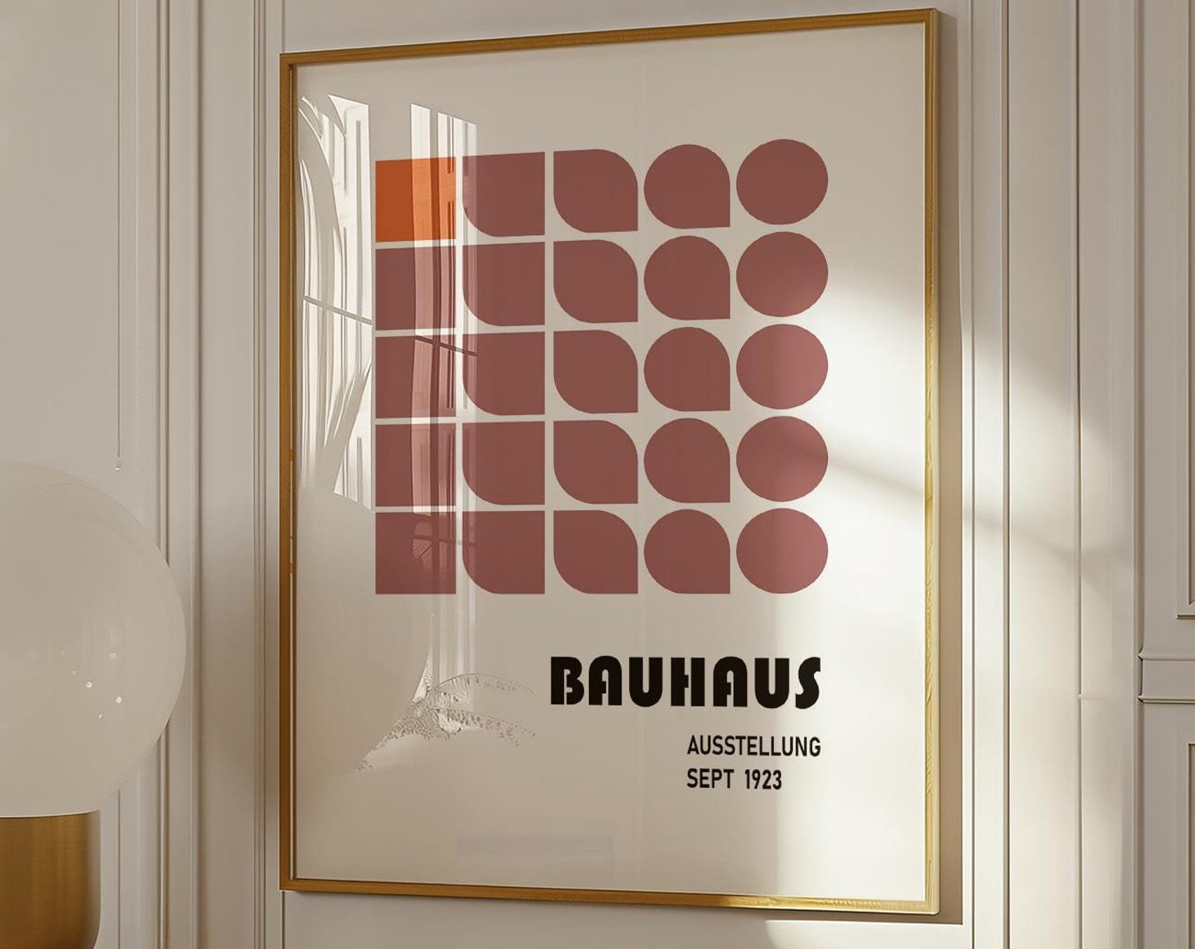 Bauhaus Minimalist Art Print | Retro Square Wall Art Design with ...