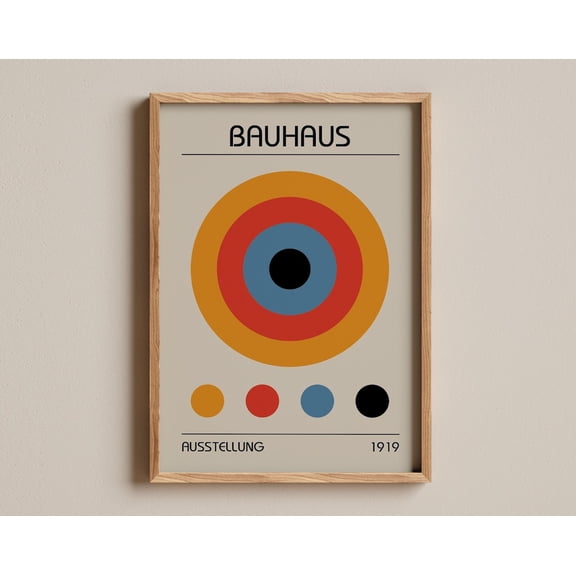 Bauhaus Modernist Geometric Artwork Retro Abstract Architecture Decor, Unframed Poster