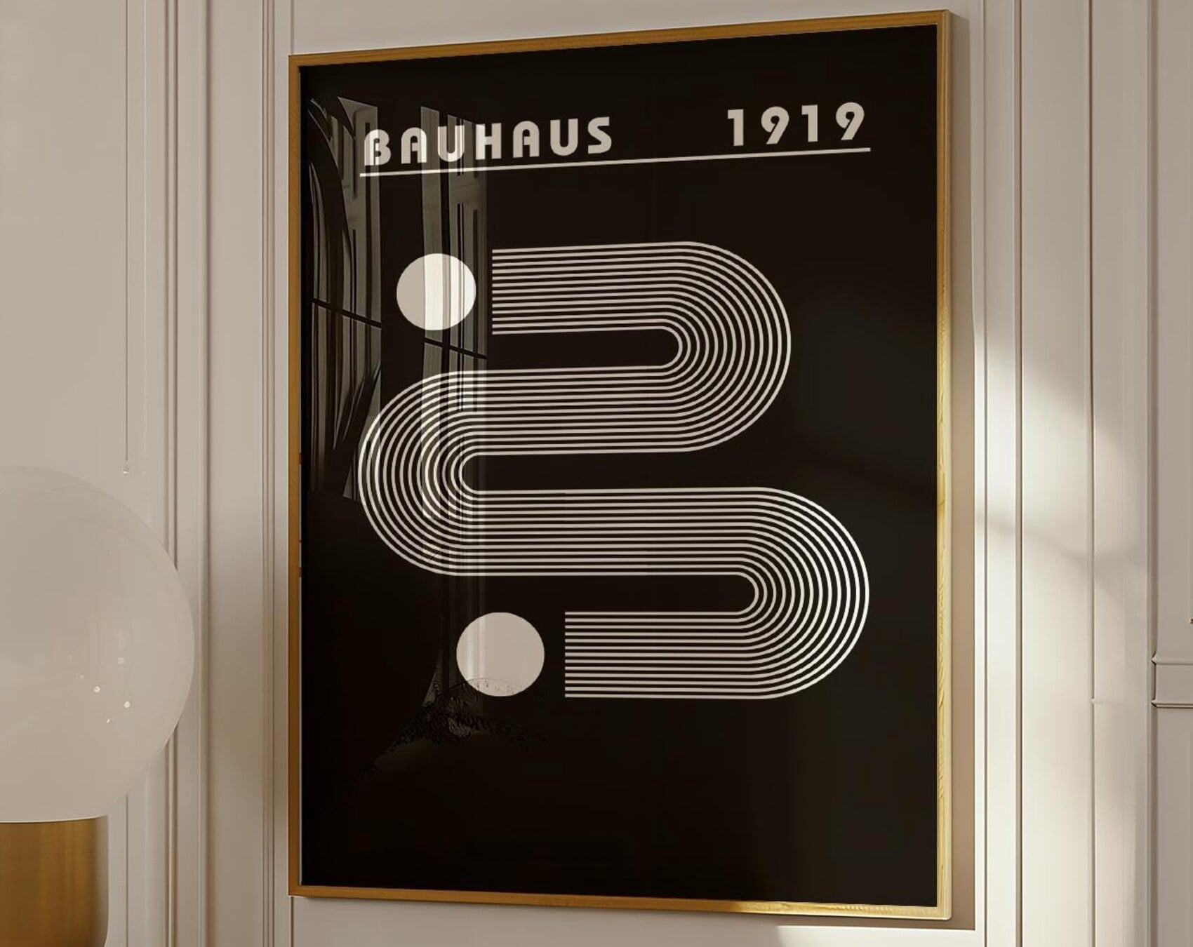Bauhaus Poster Geometric Line Art Black and White Wall Art Modern ...