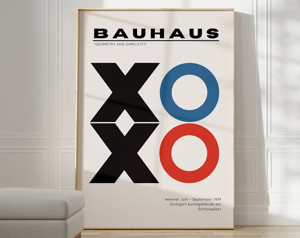 Bauhaus Poster Print - Geometric Wall Art As Living Room Decor, Retro ...