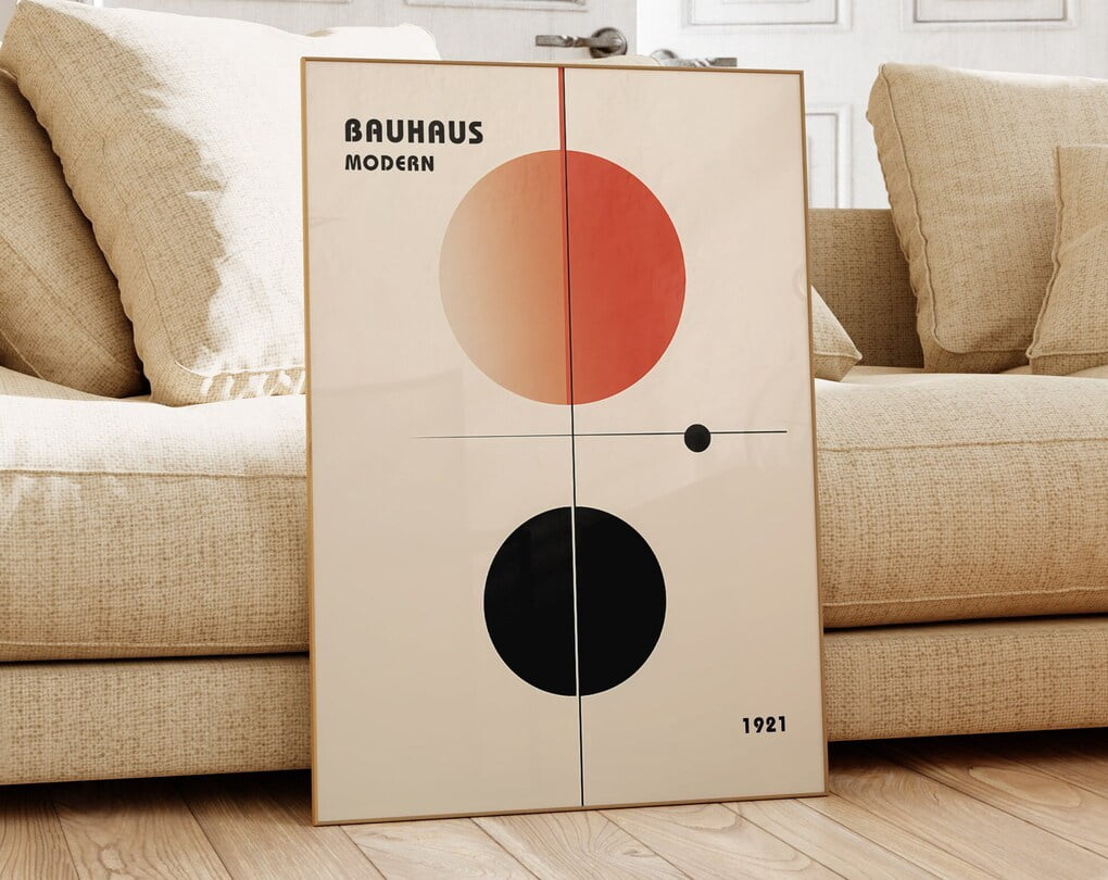 Bauhaus Poster Print - Geometric Wall Art As Living Room Decor, Retro ...