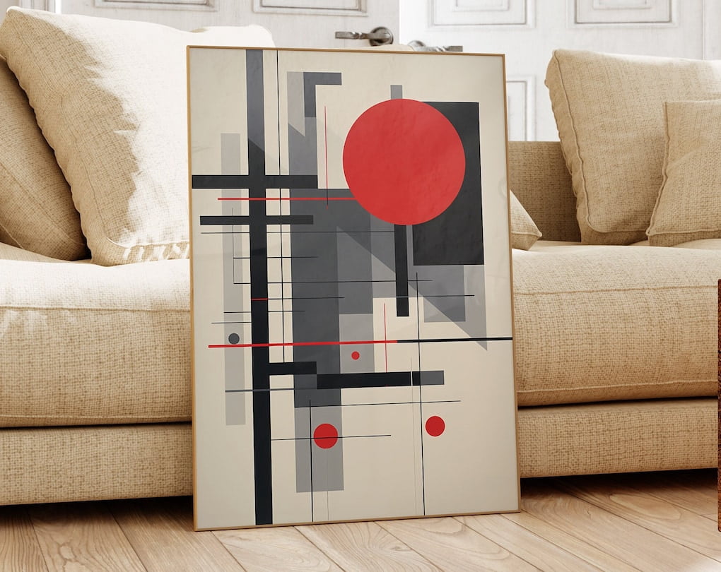 Bauhaus Poster Print - Geometric Wall Art As Living Room Decor, Retro ...