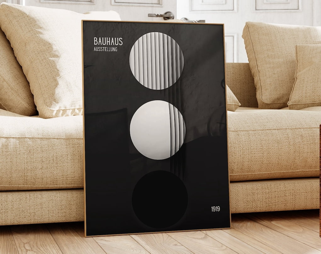 Bauhaus Poster Print - Geometric Wall Art As Living Room Decor, Retro ...