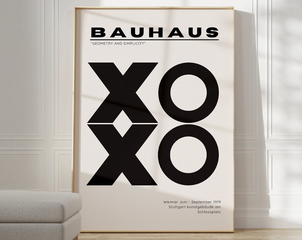 Bauhaus Poster Print - Geometric Wall Art As Living Room Decor, Retro ...