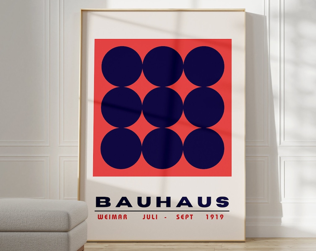 Bauhaus Poster Print - Geometric Wall Art As Living Room Decor, Retro ...