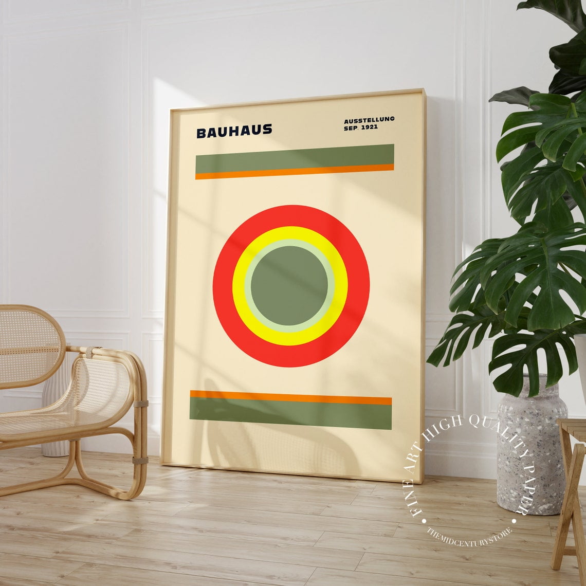 Bauhaus Print Minimalist Geometric Wall Art Midcentury Modern Poster ...