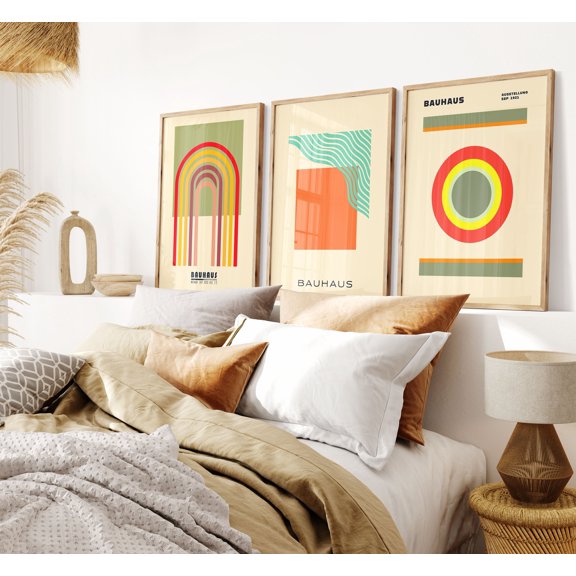 Bauhaus Prints Set Mid-Century Modern Geometric Gallery Art Set 3