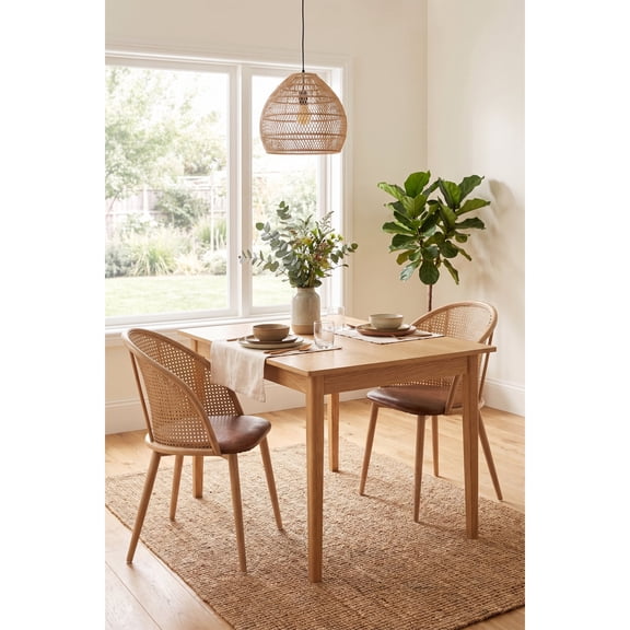Bauhaus Rattan Accent Chair With Pu Leather Seat  Modern Metal Frame Side Chair