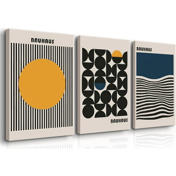 Bauhaus Style Wall Art Bohemian Abstract Wall Decor Minimalist Canvas Mid Century Moderngeometry Poster Prints Painting Picture Suitable for Living Room Bedroom Unframed